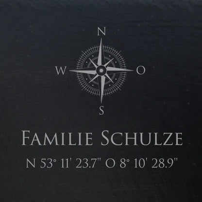 Schiefer Türschild - Motiv KOMPASS - Jeske Design