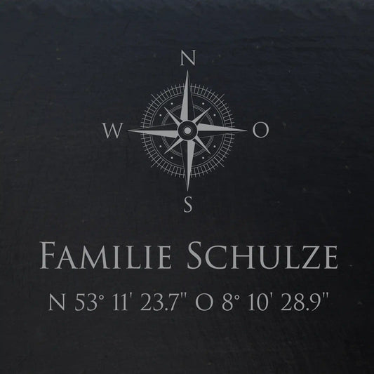Schiefer Türschild - Motiv KOMPASS - Jeske Design