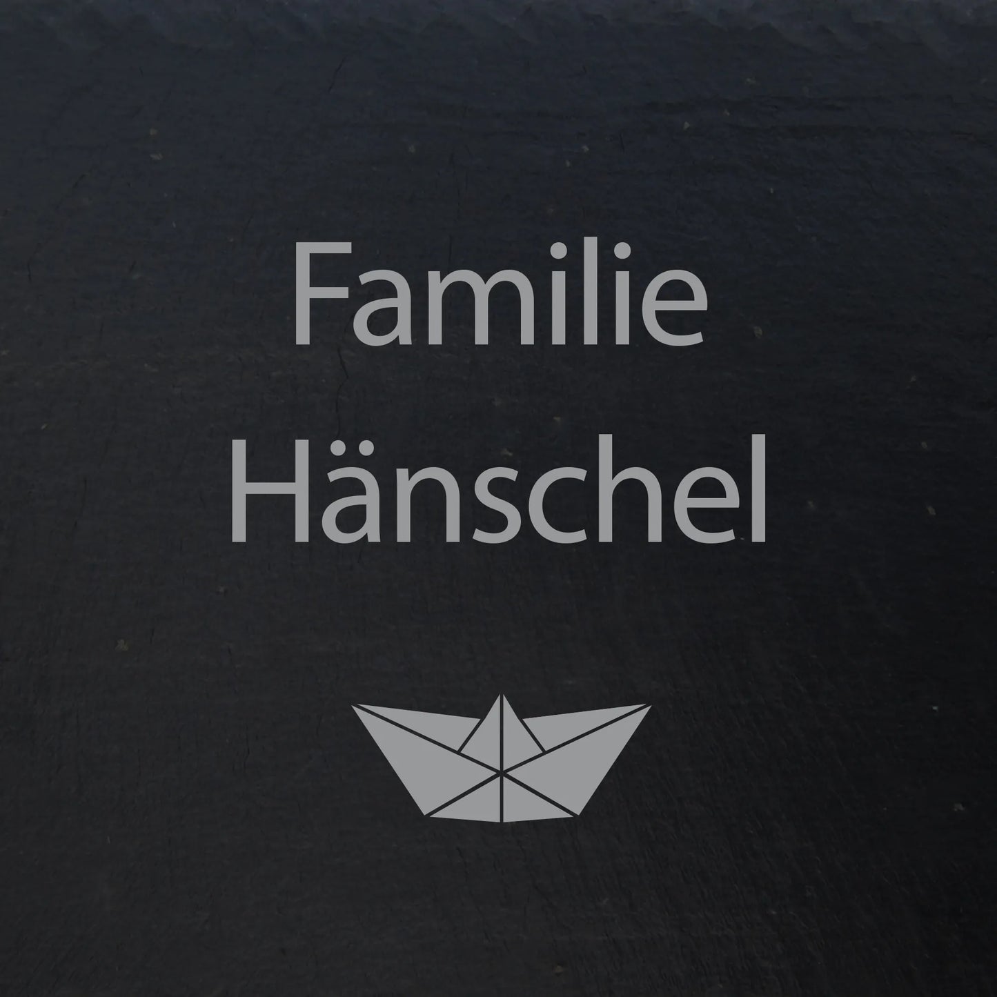 Türschild aus Schiefer - Motiv PAPIERSCHIFF - Jeske Design