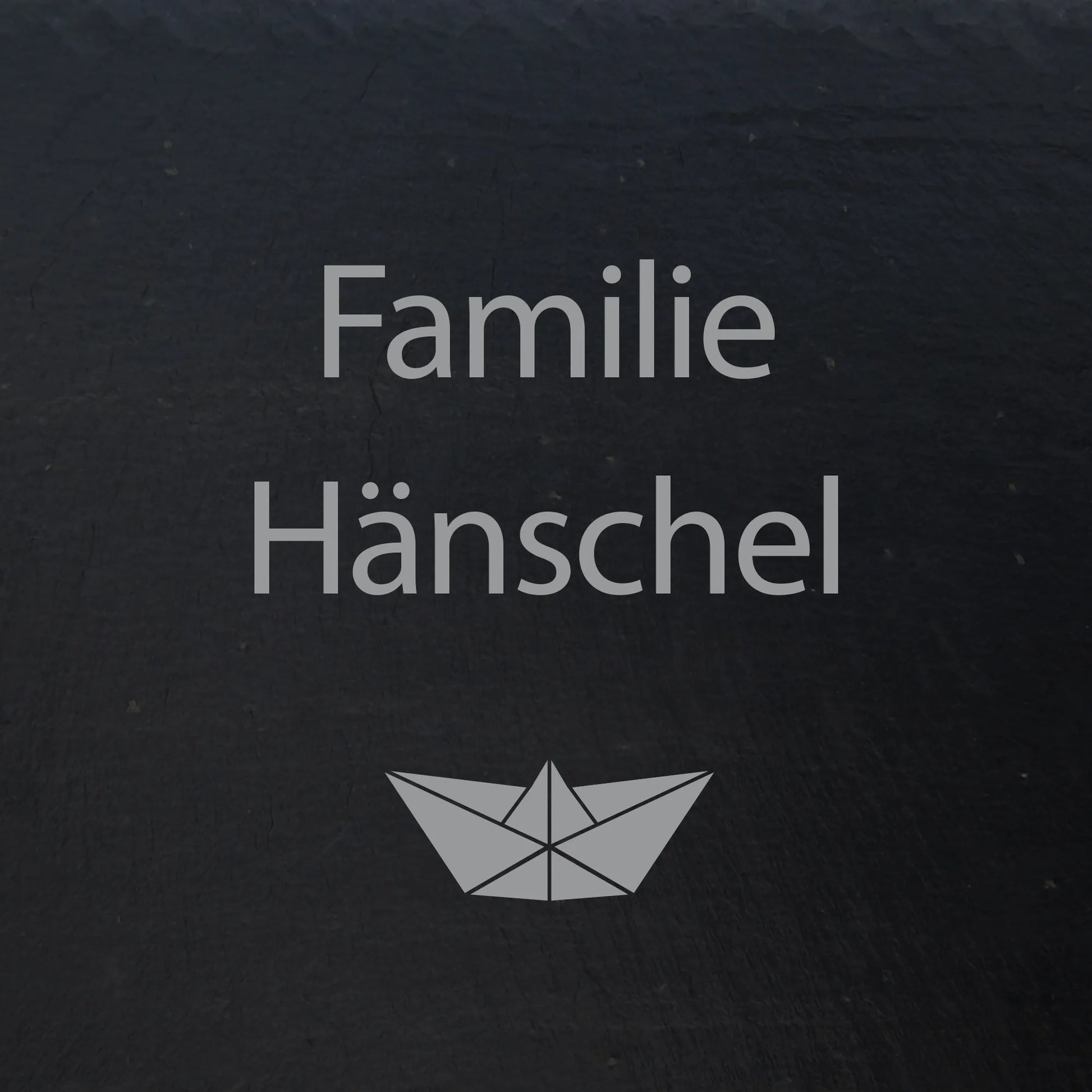 Türschild aus Schiefer - Motiv PAPIERSCHIFF - Jeske Design