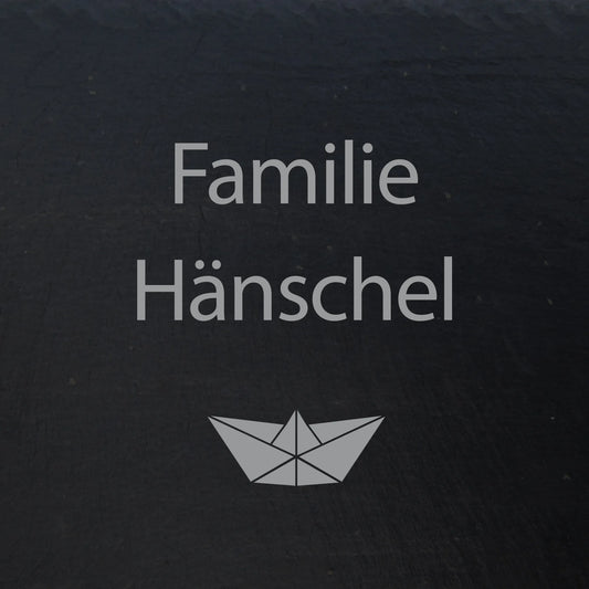 Türschild aus Schiefer - Motiv PAPIERSCHIFF - Jeske Design
